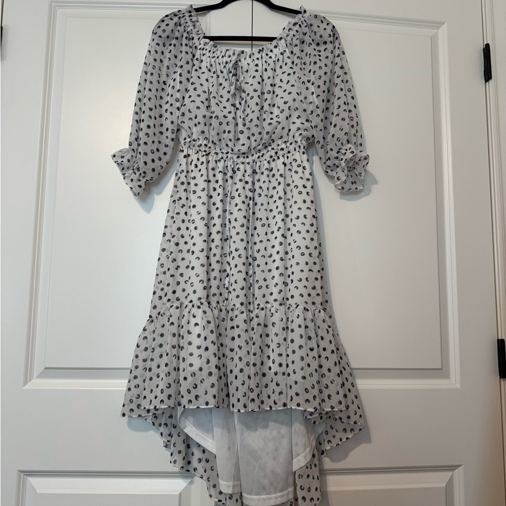 Diane Von Furstenberg Black and White High Low Dress